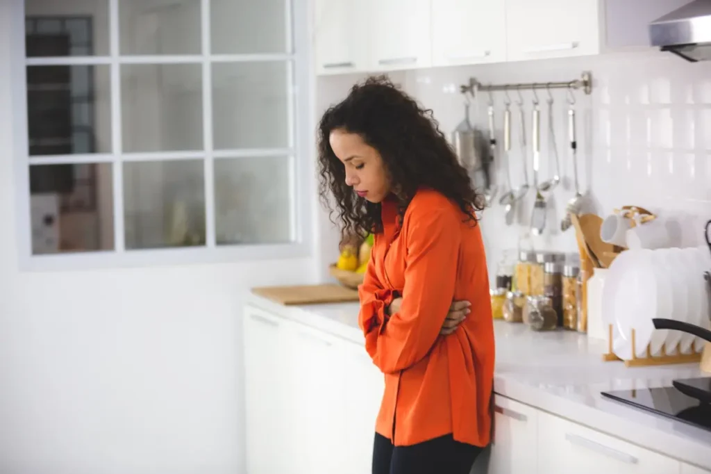 Woman suffering from ptsd and an eating disorder.
